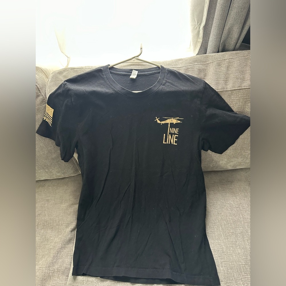 Nine Line Black Short Sleeve Graphic Tee for Men